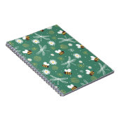 Abeille, libellule et Carnet spiral à fleurs (Côté Droit)