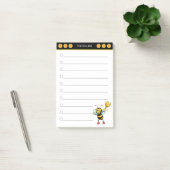 Abeille miel mignonne sur les notes post-it noir e (Bureau)