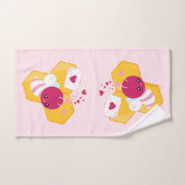 Abeille mignonne aux Coeurs de Saint-Valentin rose (Serviette à main)