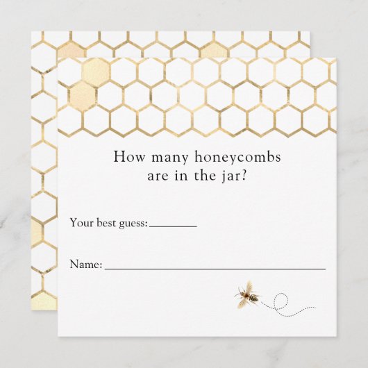 Abeille moderne Combien de peignes de miel carte (Devant / Derrière)