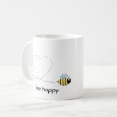 Abeille positive heureuse dans la tasse de bande (Devant gauche)