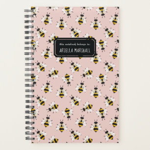 Abeille rose douce Motif Nom personnalisé Planifi