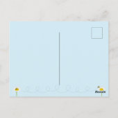 Abeille sur carte postale Fleur - Arrière-plan ble (Dos)