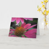 Abeille sur coneflower, carte (Fleur jaune)
