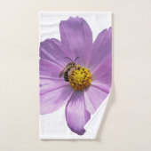Abeille sur fleur violette (Serviette à main)