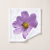 Abeille sur fleur violette (Gant de toilette)