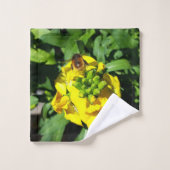Abeille sur Fleurs Jaunes (Gant de toilette)