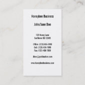 Abeille sur le carte de visite de photo de (Dos)