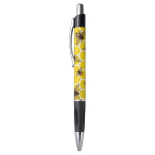Abeille sur le stylo de nid d'abeilles