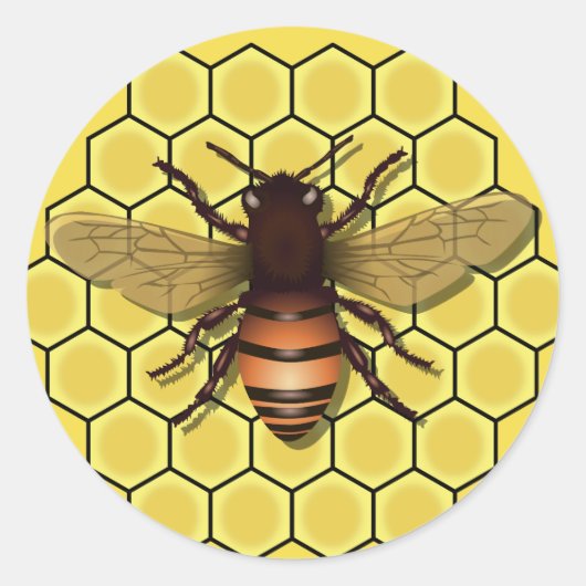 Abeille sur les stickers nid d'abeille (Devant)