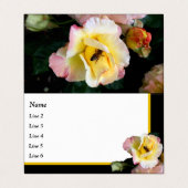Abeille sur rose rose Yellow Roses Carte de visite (Extérieur déplié)