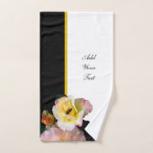 Abeille sur roses rose jaune Fleurs (Serviette à main)