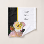 Abeille sur roses rose jaune Fleurs (Gant de toilette)