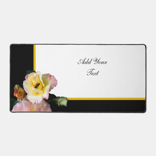 Abeille sur roses rose jaune Fleurs (Recto)