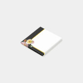 Abeille sur roses rose-jaune Fleurs Post-it Notes (Incliné)
