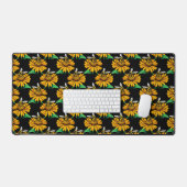 Abeille sur Tournesol Fleur Motif Design Noir (Clavier et souris)