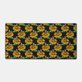 Abeille sur Tournesol Fleur Motif Design Noir (Recto)