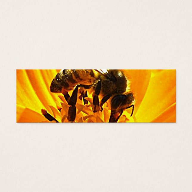 Abeille sur un Signet à fleurs (Devant)