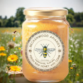 Abeille Vintage de miel frais étiquette apiculteur