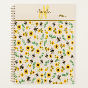 Abeilles de miel et tournesols