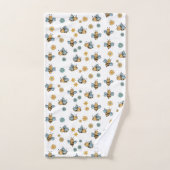 Abeilles de miel mignonnes et Fleurs sauvages flor (Serviette à main)