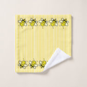 Abeilles de miel mignonnes sur bandes jaunes (Gant de toilette)