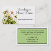 Abeilles de miel sur le carte de visite de trèfle (Devant / Derrière)