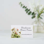 Abeilles de miel sur le carte de visite de trèfle (Debout devant)