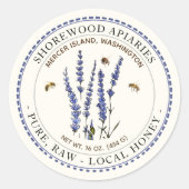 Abeilles et Lavender Étiquette de miel avec bordur (Devant)