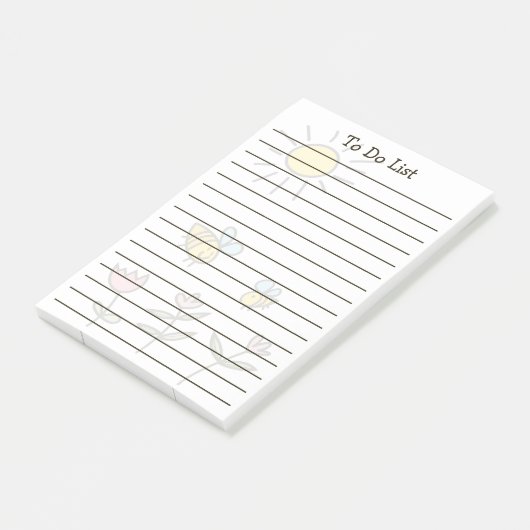 Abeilles et soleil et fleurs Notes post-it® (Incliné)