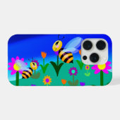 Abeilles heureuses dans un champ de fleurs (Verso Horizontal)