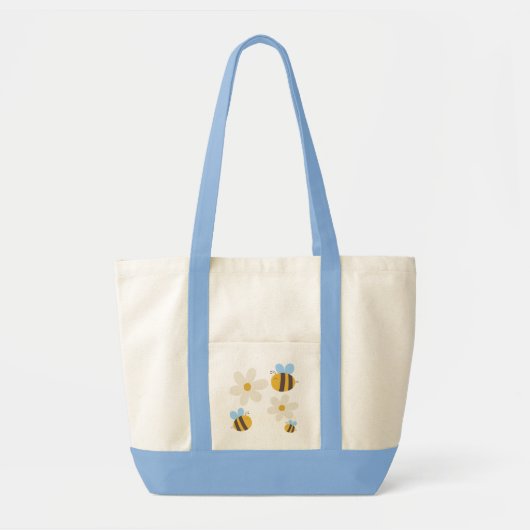 Abeilles mignonnes à fleurs blanches dans un Sac f (Devant)