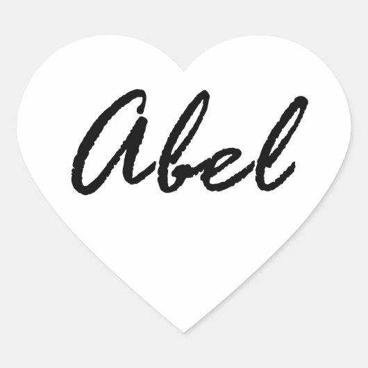 Abel-naam Hart Sticker (Voorkant)