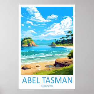 Abel Tasman Park Ski Nationaal Vintage Reis Poster
