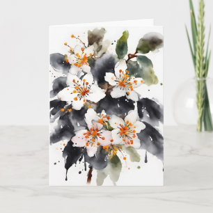 Abelia - Waterverf bloemen Kaart