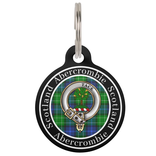 Abercrombie Badge & Tartan Gepersonaliseerde Mense Huisdierpenning (Voorkant)