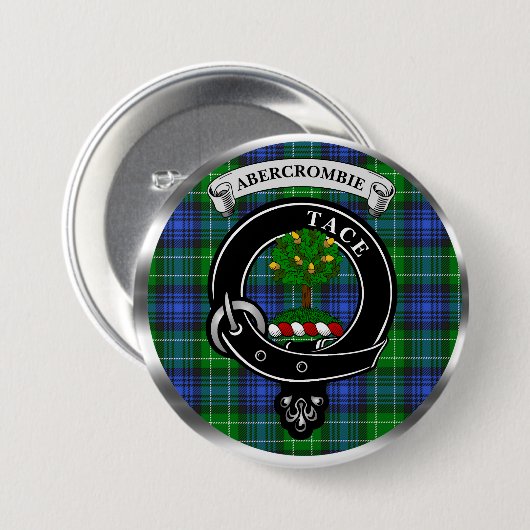 Abercrombie Clan Badge & Tartan Button (Devant & derrière)