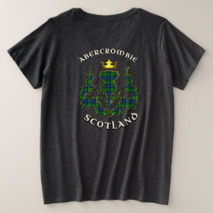 Abercrombie Clan Badge & Tartan Gekroonde Distel Grote Maat T-shirt