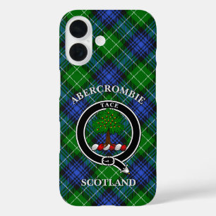 Abercrombie Clan Badge & Tartan Gepersonaliseerd iPhone 16 Hoesje