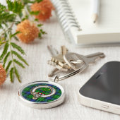 Abercrombie Clan Badge & Tartan Sleutelhanger (Zijkant)