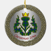 Abercrombie Clan Badge/Tartan Thistle Personalized Keramisch Ornament (Achterkant)