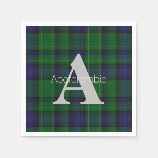Abercrombie Clan Plaid Monogram Papieren servetten (Voorkant)