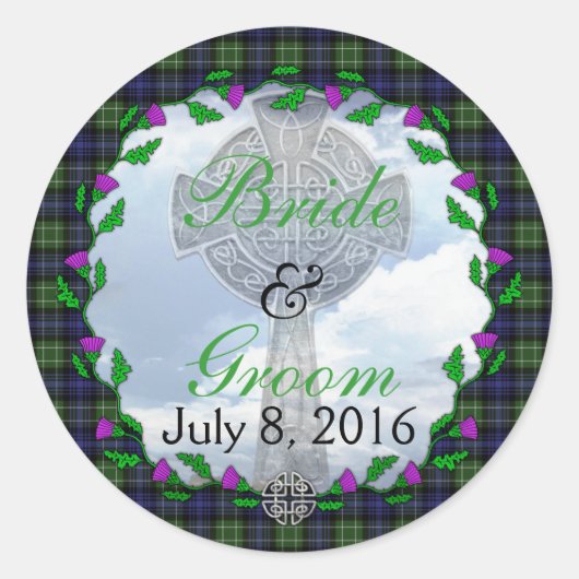 Abercrombie Schotse bruiloft gunst Ronde Sticker (Voorkant)