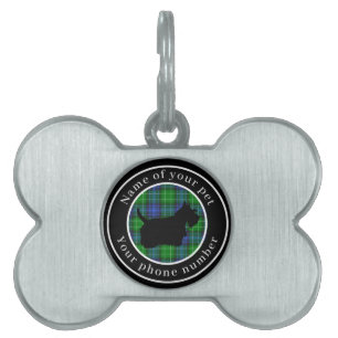 Abercrombie Tartan Scottie hond gepersonaliseerd Huisdieren Naamplaatje
