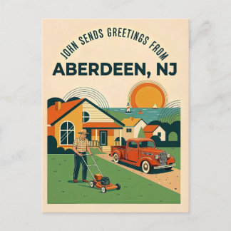 Aberdeen NJ Retro Briefkaart
