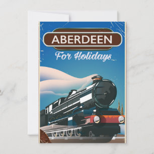 Aberdeen Schotland vintage treintrajectposter Kaart