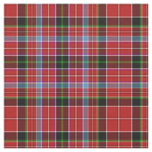 Aberdeen Scotland Tartan Red Pset Stof (Close Up)