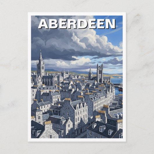 Aberdeen Scotland Travel Briefkaart (Voorkant)