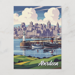 Aberdeen Scotland Travel Briefkaart