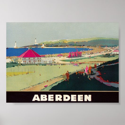 Aberdeen Scotland Vintage Poster (Voorkant)